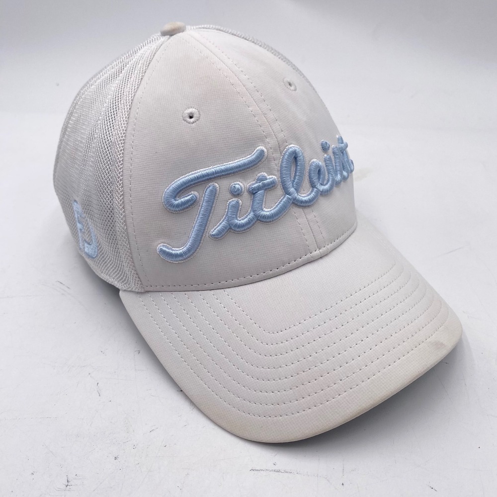Titleist Tour Performance Mesh Golf Hat S/M White Carolina Blue Pro V1 FJ Cap